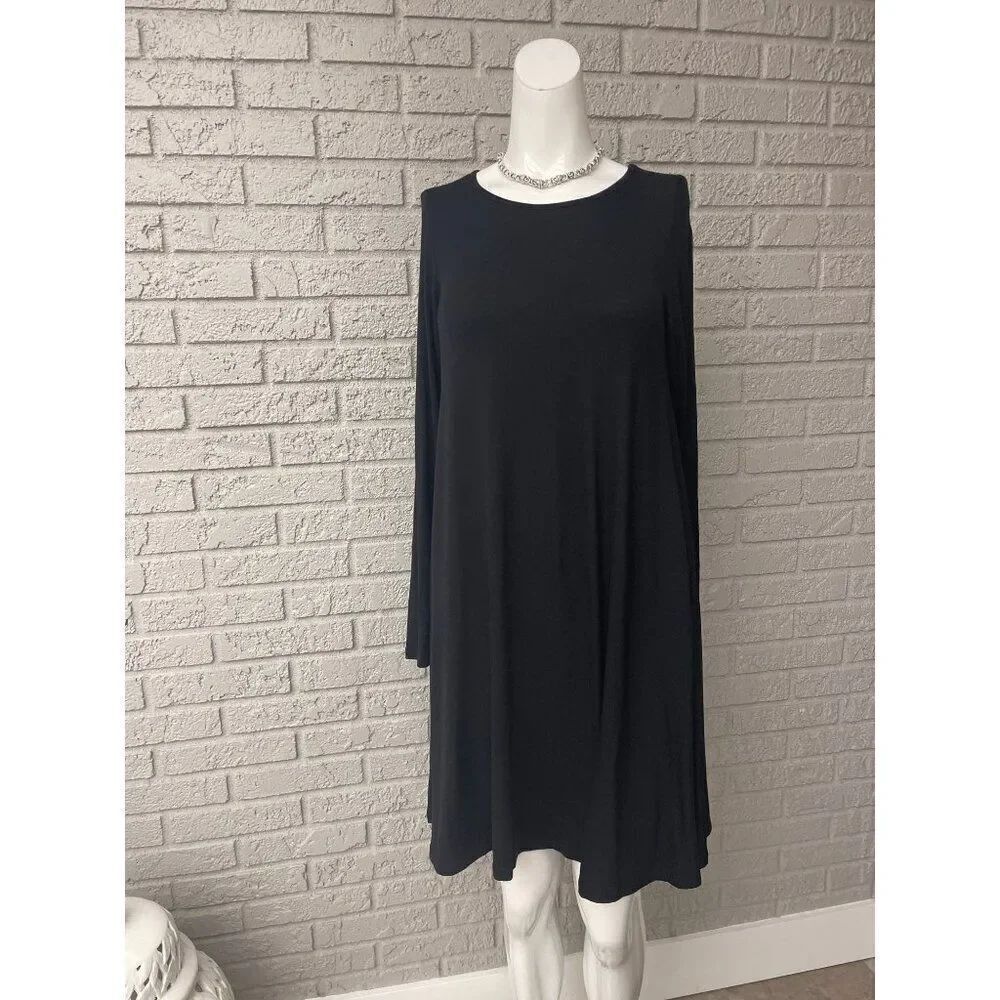 BLQ Women Black Long Sleeve Casual Jersey Dress Size 0 NWT